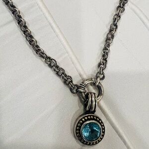 Aquamarine -925 Silver 14k Necklace